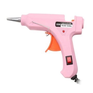 愛Phone 熱熔膠槍 Set 20W 附熱熔膠棒 x 50 12.8 x 11cm 粉色  1組