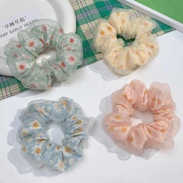 💗台灣現貨💗韓系 雙層網紗花朵髮圈 氣質仙系大腸髮圈 造型髮圈 彈力大腸圈 馬尾髮圈 氣質腸束髮圈 B02