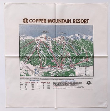 Copper Mountain Resort，頭巾，21 x 21 英吋，地圖，棉，禮品