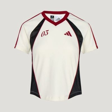 Adidas 愛迪達 Tiro Tee3 KZ2387 女 T恤 運動上衣 休閒短袖 白 亞版 V領