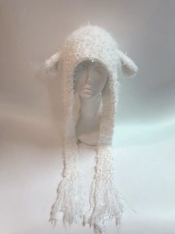 白色羊耳帽 | 柔軟羊羔絨風帽 基督教禮品及冬季柔和造型之選