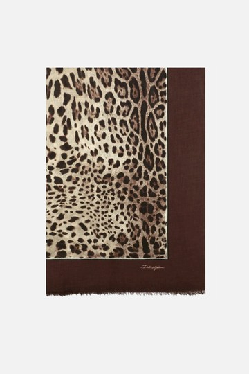 DOLCE & GABBANA leopard print modal and cashmere scarf Woman