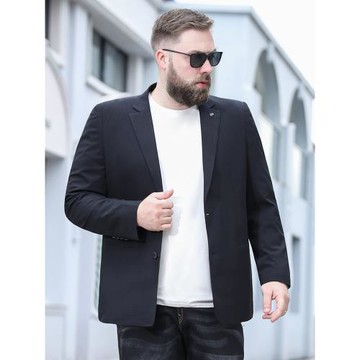 百勝狐大碼商務西裝男士休閑外套春秋中年胖人加肥便服單西特大號