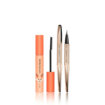 MKUP 美咖 纖長勾人狐狸睫毛膏(效期:20261231)+超抗暈隕石眼線液筆