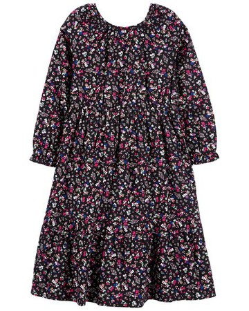 Kid Floral Twill Midi Dress