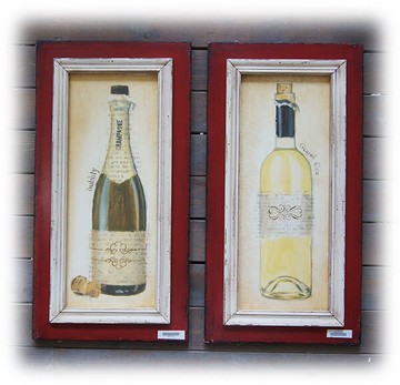 木制古舊紅酒裝飾畫酒吧裝飾 四款可選 1入