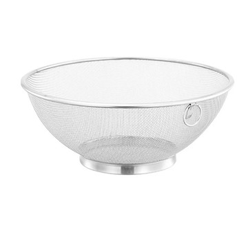 德利生活 圓形不鏽鋼瀝水籃 瀝水留物 適用瀝水/洗米/清洗  直徑22.3 x 9cm  1個