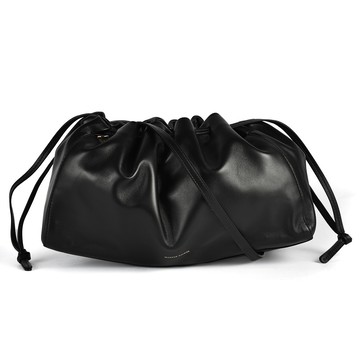 Mansur Gavriel Bloom小羊皮束口抽繩肩背包 晚宴包(黑色)｜GoBrand購名牌