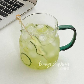 大容量帶把玻璃杯耐高溫水杯飲品杯果汁杯牛奶杯家用墩墩水杯【繁星小鎮】