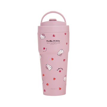 《減塑環保》WOKY X SANRIO-Hello Kitty -[●●]渾圓杯鈦陶瓷770ml 贈同色底墊