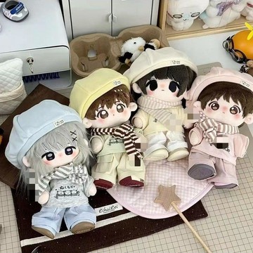 8593 用戶標註💝20cm棉花娃衣娃娃衣服男女公仔毛絨闊腿套裝潮流可愛褲褲5RID