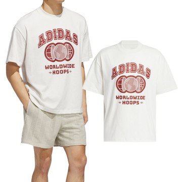 Adidas WWH Q2 TEE 男款 女款 白紅色 寬鬆 圓領 棉質 運動 休閒 短袖 JC5859