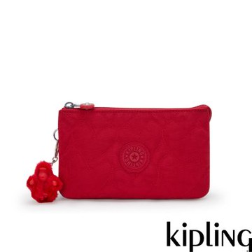 Kipling 甜心紅三夾層配件包-CREATIVITY L