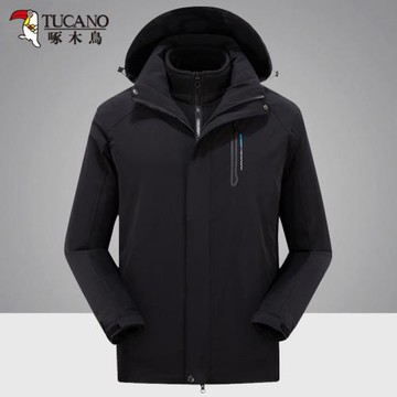 啄木鳥戶外沖鋒衣男三合一可拆卸加絨加厚登山服秋冬季防水外套女