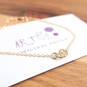 ART64 純銀 Mini迷你 捲捲麻花 925純銀手鍊(金色款) 女生手鍊