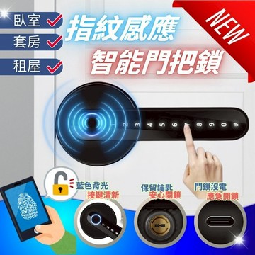 【蝦皮超便宜】 五合一智能門把鎖 辦公室指紋鎖 電子鎖 指紋鎖 智能鎖 門鎖 密碼鎖 智慧鎖 防盜鎖 安全鎖