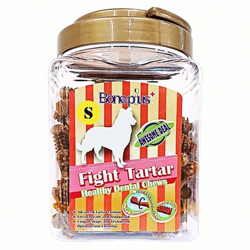 Boneplus 動能雙頭潔牙骨 雙向狼牙頭設計 螺旋旋轉清潔 保健口腔衛生  起司  700g  1罐