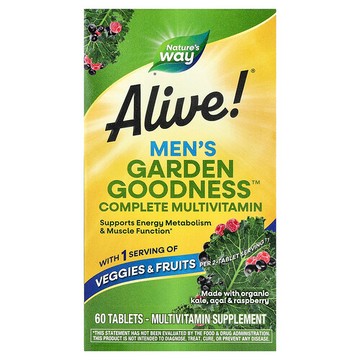 Nature's Way, Alive!® Garden Goodness™，男性多維生素，60 片