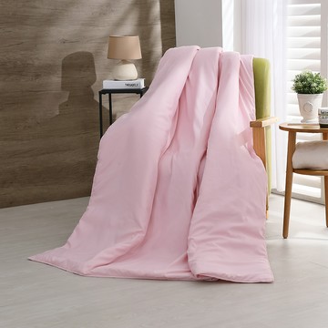 Ishur 伊舒爾 素色柔絲棉 鋪棉涼被  玫瑰粉  單人加大