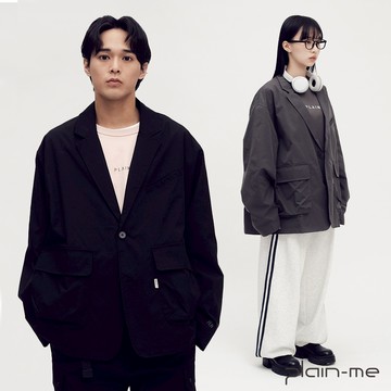 plain-me [機能防潑水寬鬆外套] 西裝外套 休閒外套 口袋外套 外套 [PLN1182-252]