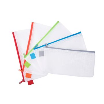 【連勤 LANCHYN】PEVA無毒環保網狀拉鍊袋/票據-12個入/包 LCM-01