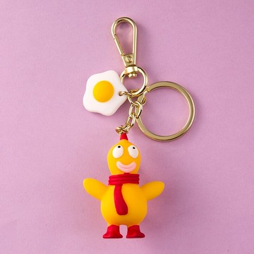 可愛小雞公仔鑰匙扣創意個性女網紅ins汽車鏈圈環玩偶書包掛件