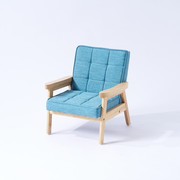 BunnyTickles - 單人小沙發_貓抓布-清新藍