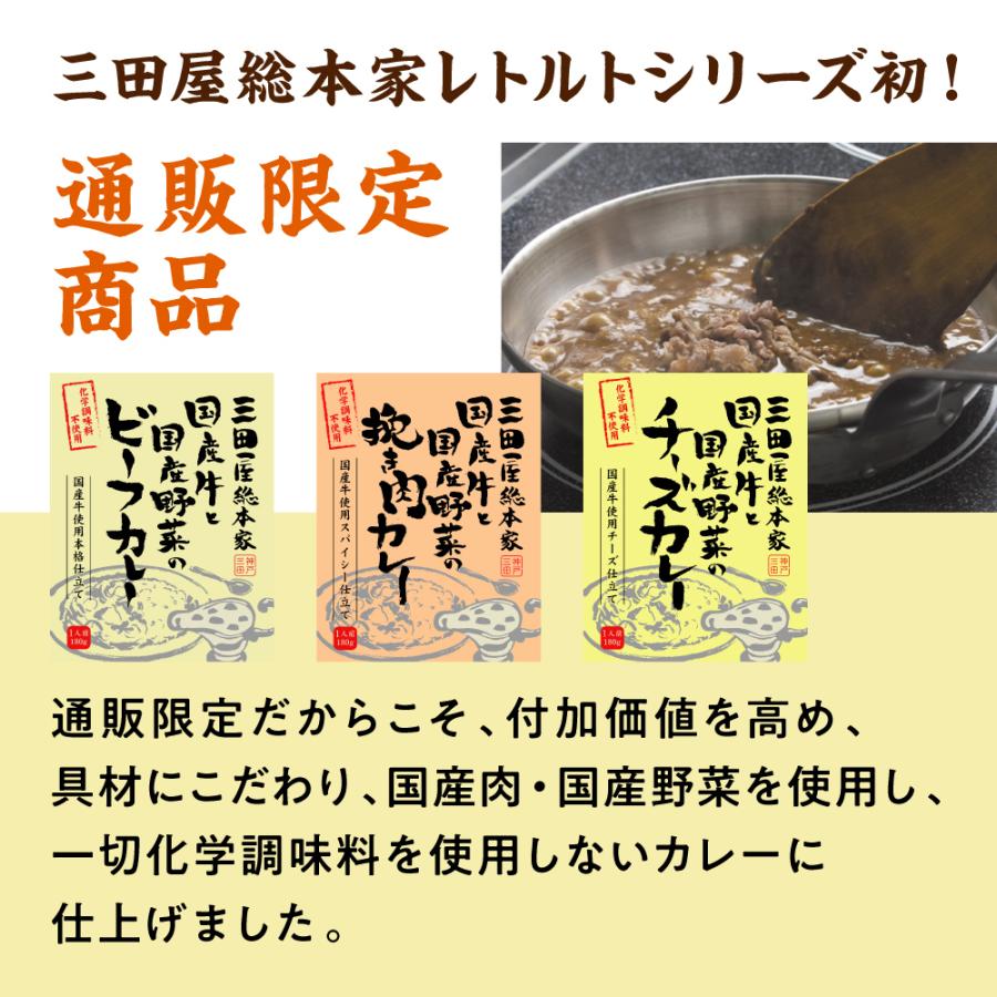 三田屋 総本家 レトルトカレー  送料無料 国産牛と国産野菜のチーズカレー 180g×8箱 ご自宅用 通販限定商品