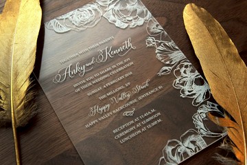 超華麗有機玻璃Acrylic透明西式喜帖設計PPWEDDING原創邀請咭