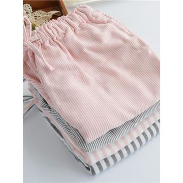 全棉春秋簡約日系條紋女士睡褲