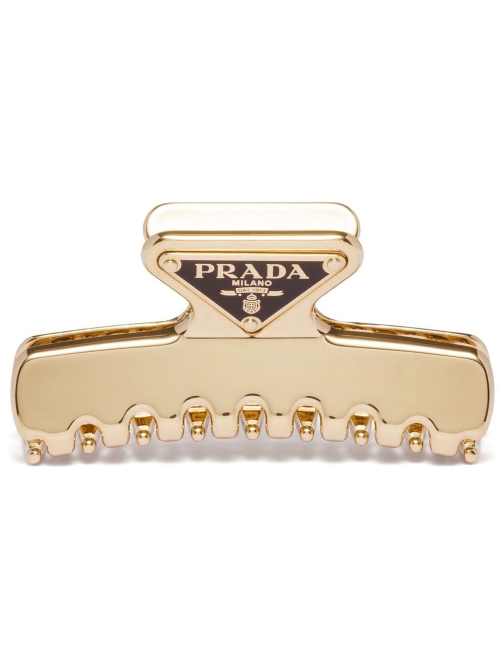 Prada - logo-plaque hair clip - women - Metal - One Size - Gold