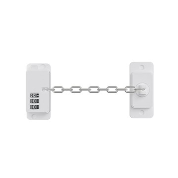 iSFun 防盜安全 多功能不鏽鋼鍊密碼限位鎖/白