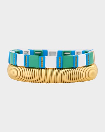 The Capri Stack Cobra Bracelets, Set of 2