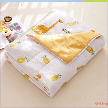 午睡被子小學生方便折疊幼兒園秋款薄款3歲單人柔軟空調被可以水