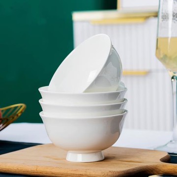 景德鎮吃飯碗湯面碗高腳米飯碗骨瓷碗防燙中式陶瓷吃飯碗家用小碗