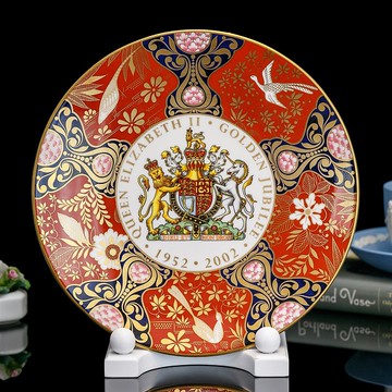 英國製Royal Worcester 女王金禧紀念2002紀念骨瓷盤 生日禮品
