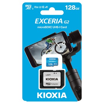 KIOXIA EXCERIA G2 Micro SDXC UHS-I C10 U3 V30 A1 128GB 記憶卡 (附轉卡)