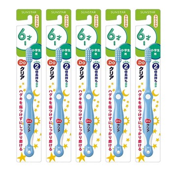 SUNSTAR 三詩達 兒童牙刷 柔軟刷毛 較長刷柄  顏色隨機  1入  5支