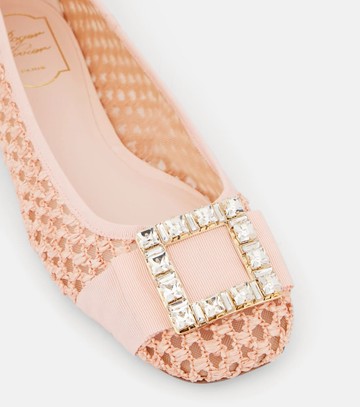 Roger Vivier Tres Vivier embellished raffia ballet flats