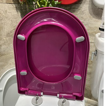 馬桶蓋 緩降馬桶蓋 家用馬桶蓋 彩色馬桶蓋子家用通用加厚馬桶圈坐墊圈蓋U型圓形衛生間坐便器蓋『ZW9510』