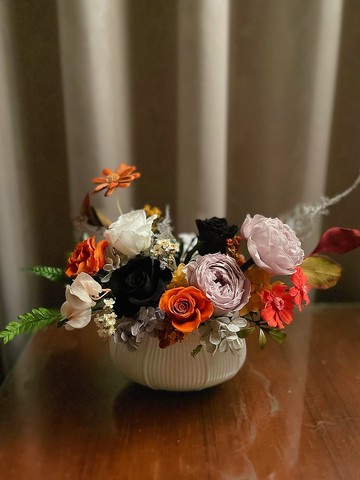 【花訴花藝】永生復古霧灰庭園玫瑰/開幕花禮/升遷花禮/祝賀花禮