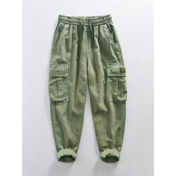 夏季薄款亞麻褲男苧麻寬松休閑褲美式棉麻阿美咔嘰工裝褲流行長褲