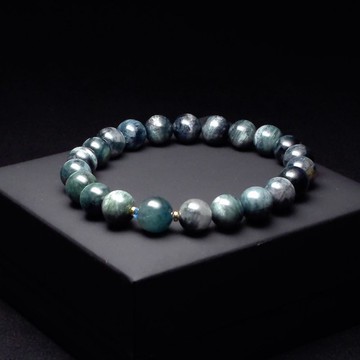 收藏級貓眼藍碧璽手鍊 藍碧璽9.3-9.7mm QBR-00127
