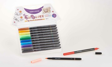 SIMBALION 雄獅 雙頭布的彩繪筆 12色組 TM-12