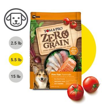 (效期2026.10)【優格】零穀系列-0%零穀5種魚全齡犬用(晶亮護毛配方) 5.5磅(2.5公斤)(狗飼料)