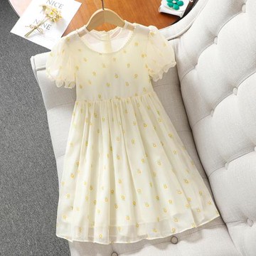 女童連衣裙夏季薄款雪紡碎花甜美公主裙夏裝兒童裙子洋氣女孩衣服