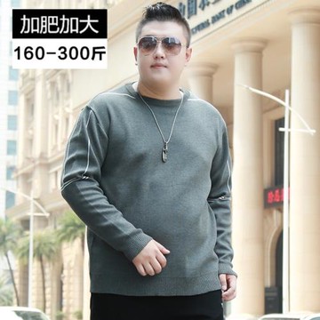 肥佬加肥加大毛衣寬松大碼灰色潮牌男裝胖子打底衫針織衫秋冬季