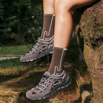 【FOOTER除臭襪】Ultra．Trek 登山羊毛襪(W194-奶茶棕)