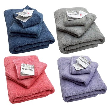 【MORINO】有機棉歐色蓬鬆方毛浴巾3入組 紫色【方巾+毛巾+浴巾】