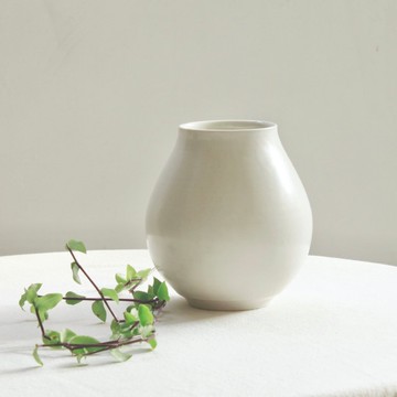 【日常花器】水滴型白瓷花器-潤白